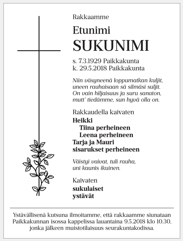 Kuolinilmoitus ja muistokirjoitus – mitä ne ovat ja miten ne laaditaan? Ohje omaisille.